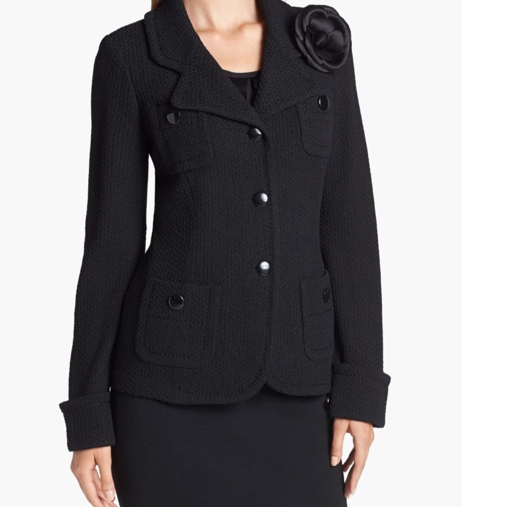 St. John Caviar Black Parisian Jacket